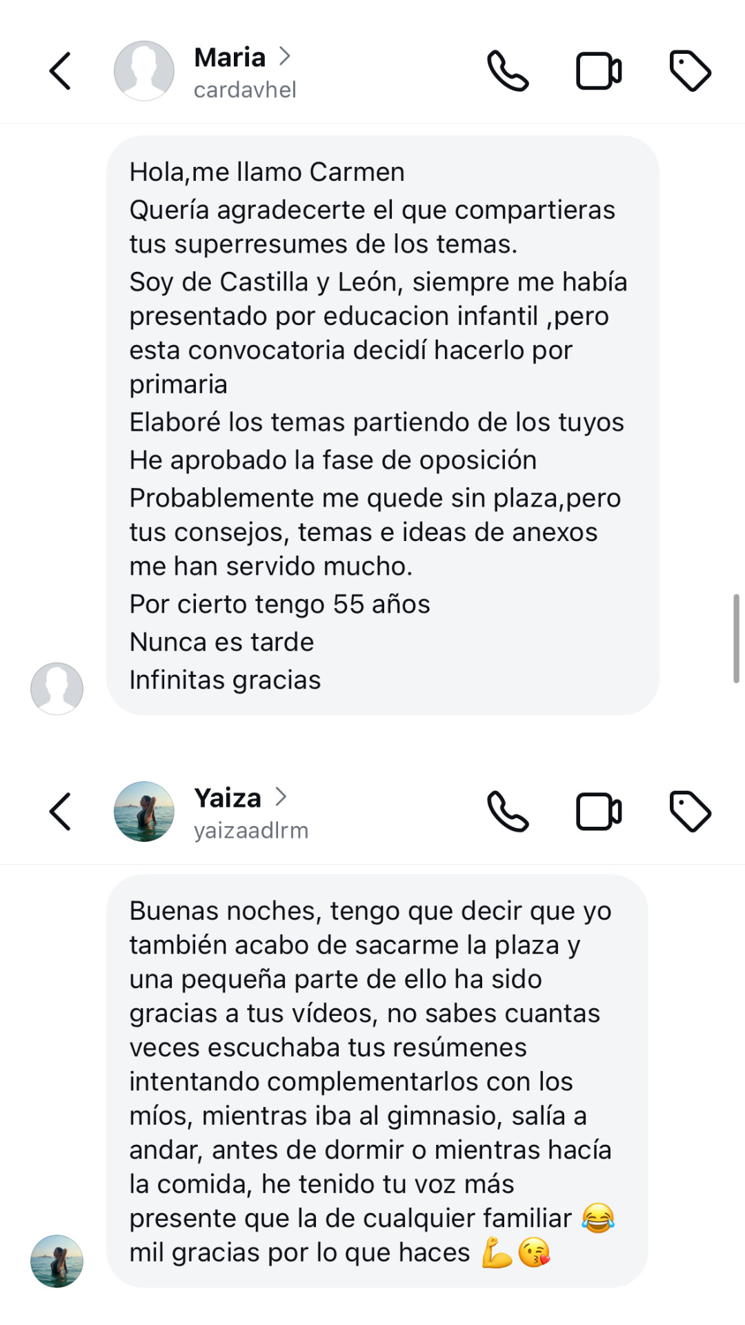 Testimonio de alumna/o sobre el Temario Interactivo