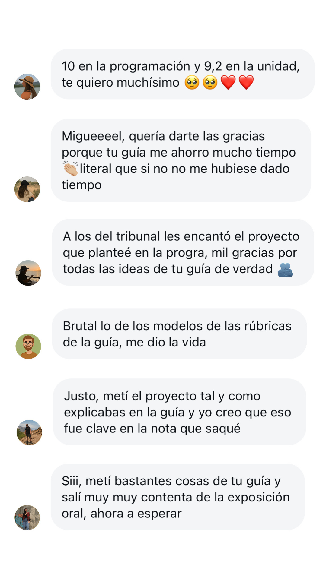 Testimonio de alumna/o sobre el Temario Interactivo